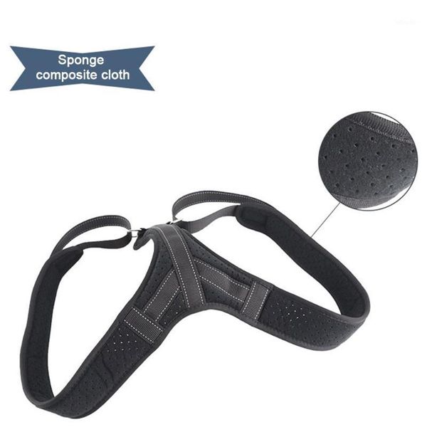 

back support profession adjustable posture corrector corset breathable shoulder lumbar brace belt protector support1, Black;blue