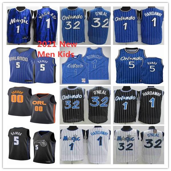 

2021 men kids orlando magic aaron 00 gordon basketball jerseys youth penny 1 hardaway shaquille 32 oneal tracy 1 mcgrady jersey, Black;red