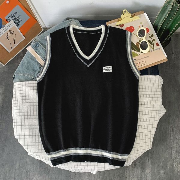 

2021 new winter new men's sleeveless casual woman korean student sweater man streetwear fashion clothing 9fnm, White;black