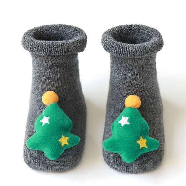 

merry years baby 0-3 christmas cotton toddler socks silicone non-slip infant floor sock 8p9n