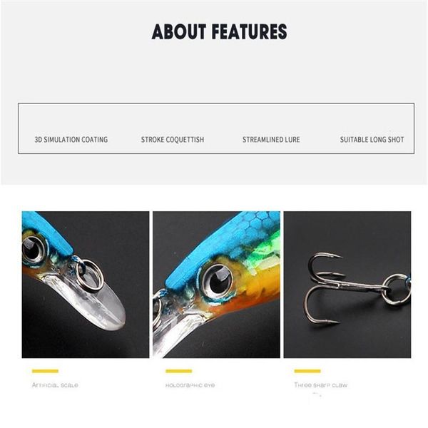 

1pcs fishing lures luminous floating laser minnow hard aritificial wobblers 14g/11cm crankbait plastic baits pesca isca sqcvvv