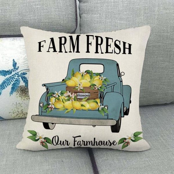 

45*45cm thanksgiving pillowcase plaid linen pillow cushion cover home and car decoration sofa decorative pillow case