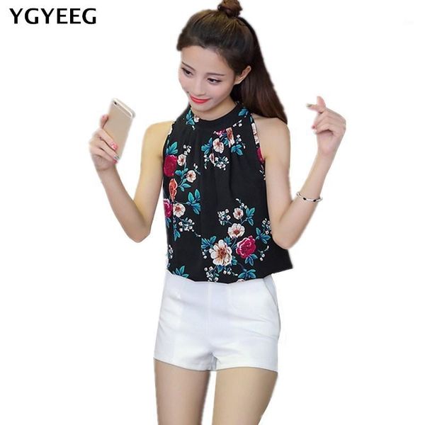 

ygyeeg womens blouses summer chiffon print blusas off shoulder ladies halter necks blouse shirts blusas mujer 20191, White