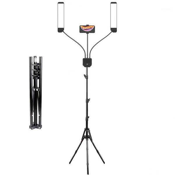 

new pgraphy lighting 3000k-6000k double arms fill led selfie light p studio camera lamp tripod for video live broadcast1