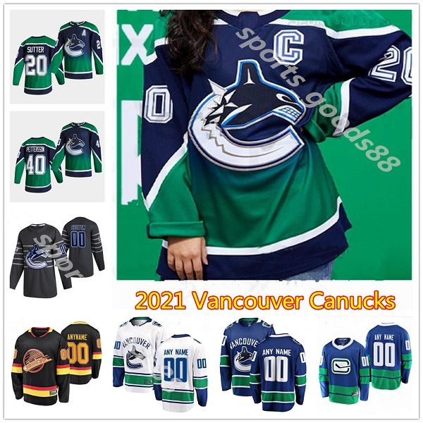

vancouver canucks 2021 #40 elias pettersson #43 quinn hughes #6 brock boeser #53 bo horvat 33 henrik sedin 10 pavel bure hockey jerseys, Black;red