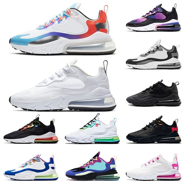 

270s react running shoes mens womens triple black white worldwide bubble pack pink metallic golden trainers sports sneakers size eur 36-45