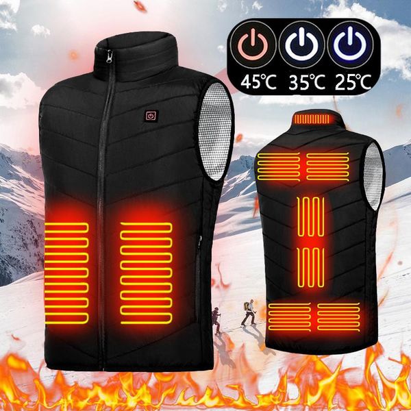 

outdoor t-shirts 2021 9 areas heated vest men women electric jacket thermal heating winter fishing hunting cycling, Gray;blue