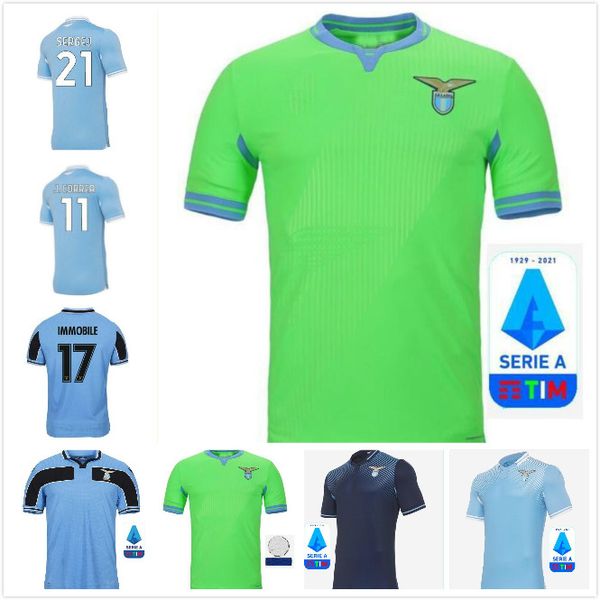 

men kids kit 20 21 lazio soccer jerseys 2020 2021 home away third immobile lulic luis alberto sergej football shirt camisetas de futbol, Black;yellow