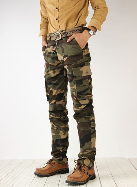 

2021 new pure cotton outdoor tactical work trousers mens fashion clothing camo pants men plus size k1ds, Black