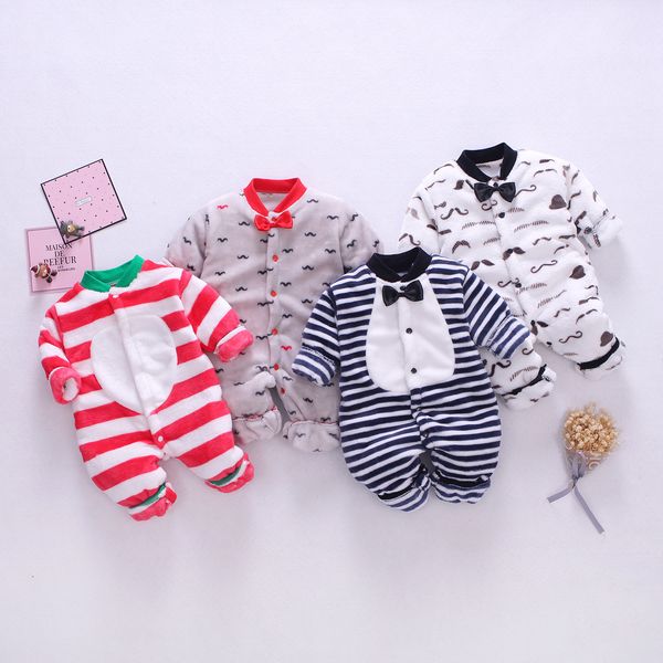 

winter jumpsuit newborn baby clothes romper full sleeve cotton thick overalls for children toddler baby girl boy clothes costume y1221, Blue