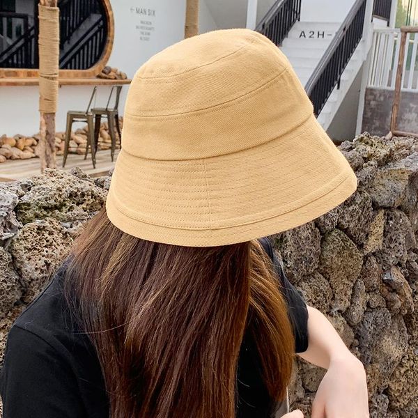 

cokk bucket hat women summer sunscreen round face sun protection sunshade fisherman hat bob cap solid color foldable floppy swy sqczii, Blue;gray
