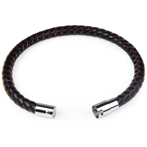 

chanfar genuine braided leather bracelet titanium magnetic clasp stainless steel bracelet bangle jewelry for women men bbytej sweet07
