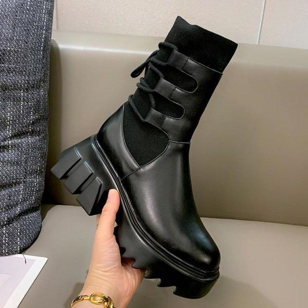 

women 2020 leather for martin ankle motorcycle winter boots shoes woman booties female botas mujer, Black