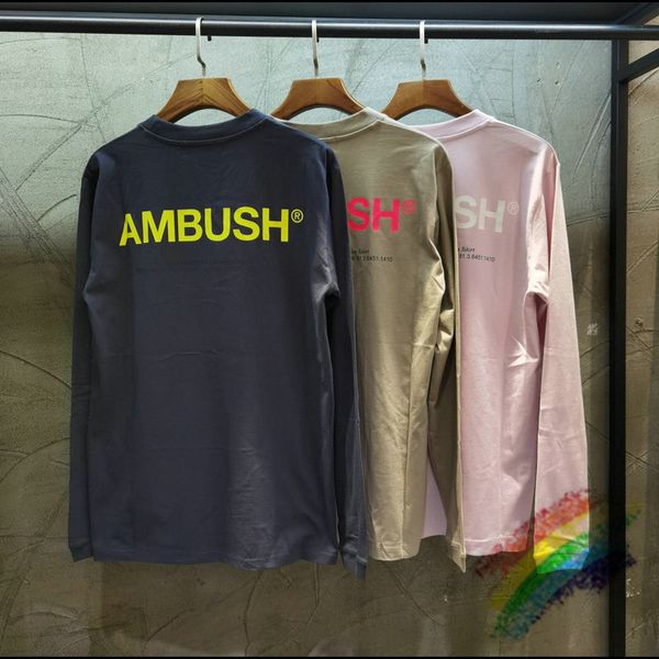 

2020fwss long sleeve t-shirt men women 1 tee apricot big letter t shirt inside tags, White;black