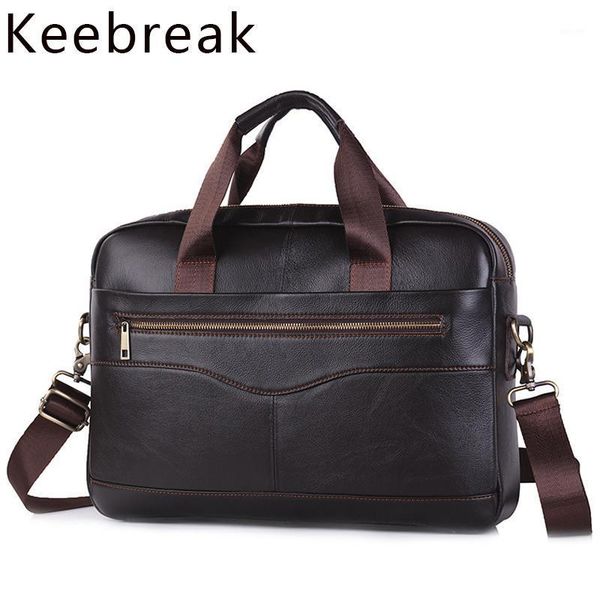 

briefcases keebreak brand briefcase men 15'' lapshoulder messenger bags vintage cow leather document office portable case male