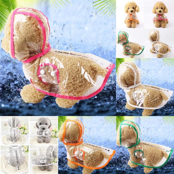 

coat light pet waterproof transparent clothes rain small dog raincoat with hood
