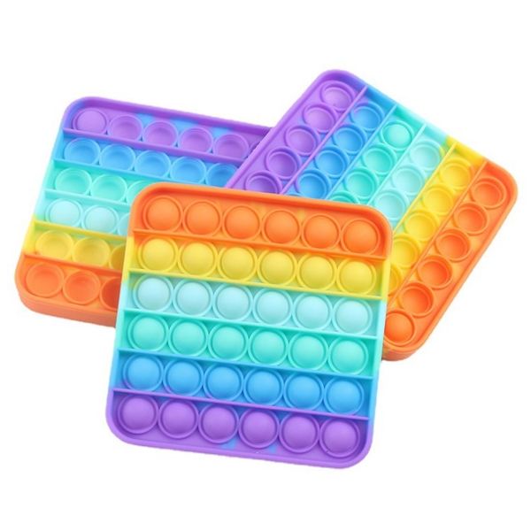 

gradient color push pop it silicone sensory fidget toy 2021 squeeze stress relief pop bubble game push pop squeeze table game gifts g10701