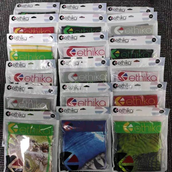 

2021 latest design ethika men's bright color printing underwear elastic belt men's breathable underwear briefs boxer shorts 002