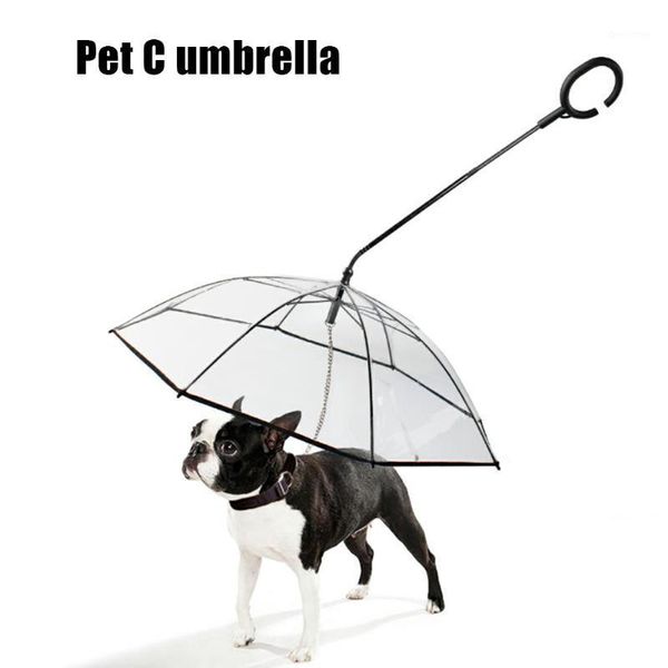 

walking leash transparent pet umbrella dog raincoat household set handle outdoor animal dogs ornaments for raining1