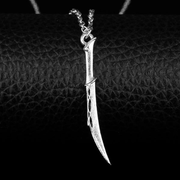 

chains movie jewelry sword pendants necklaces women man punk style chain link necklace, Silver