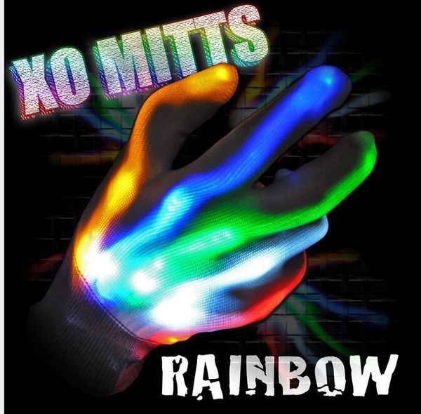 

flash glove led xmas halloween glow cosplay constume ghost dance black bar stage performance colorful rave light gloves
