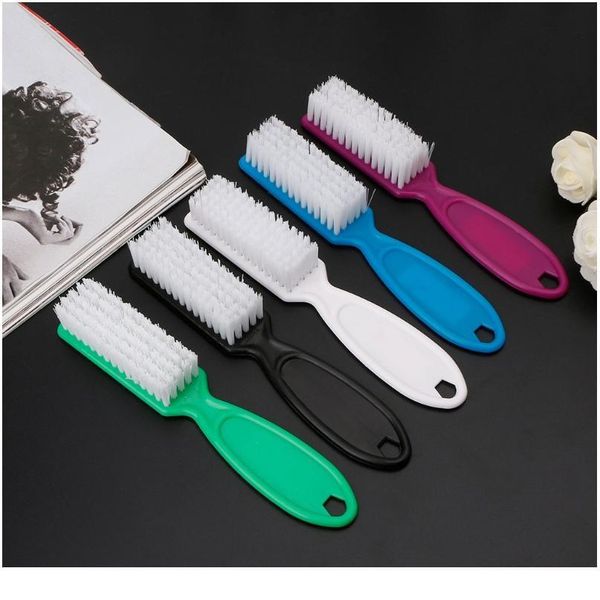 

1pc professional nail art cleaning brush manicure polish gel accessory plastic handle file manicure pedicure tool dust jllazn, Silver