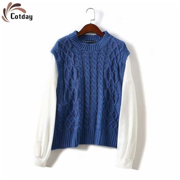 

women's sweaters cotday blue o neck flowers loose for women korean autumn knitted winter 2021 long sleeve pullover sweater, White;black