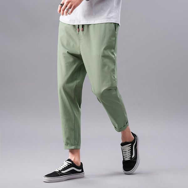 

2021 марка щиколоток штаны мужчины высокого качества straight mens fit бизнес бегуны костюмы pant хаки stretch повседневные брюки мужской, Black