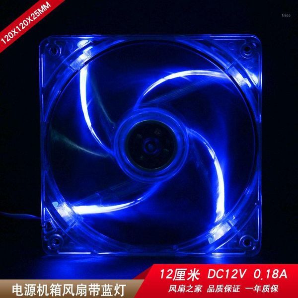 

chassis fan silent fan transparent 12cm heat dissipation power blue led lights colorful 120x120x25mm cooling 120mm cooler1