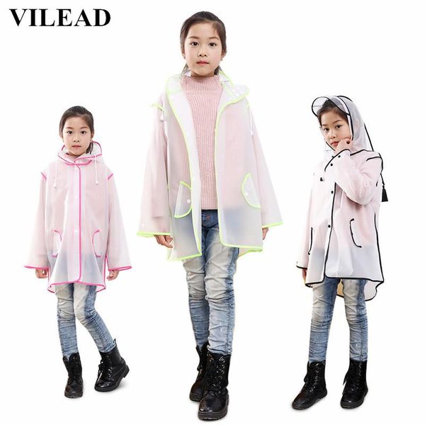 

vilead eva children raincoat cute waterproof outdoor poncho boys girls fashion transparent rain coat portable thickness rainwear jllhax
