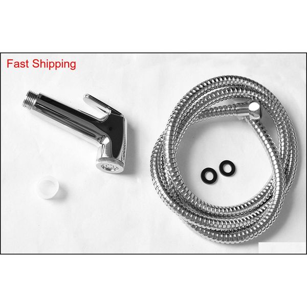 

bathroom toilet abs handheld bidet sprayer spray head brass 7/8" t-adapter wall bracket stainless steel 1.5m hose chr qylwvy homes2011