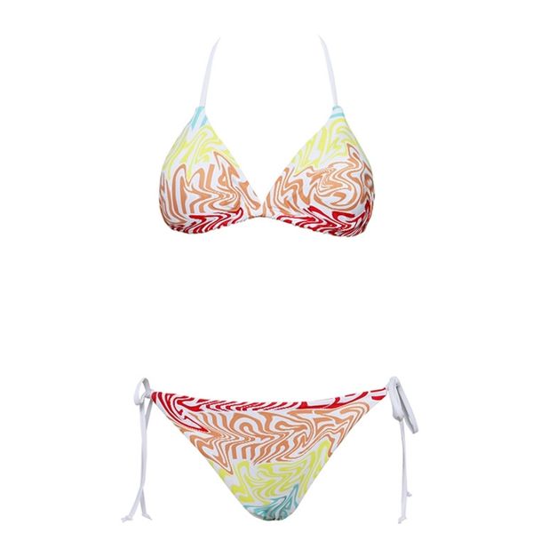 

2020ss letter swimsuit triangle bag squeeze rope bikini split swimsuit dahong swimsuit, White;black