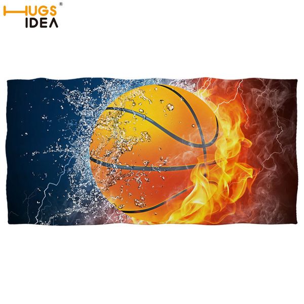 

rectangle 3d basketball print beach/bath towel child/kids summer toalla soccer ball in water&fire yoga towel mat soft blanket