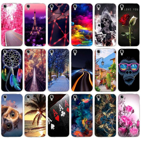 

qaalcatel one touch idol 3 case, 4.7 inch, 6039, 6039a, 6039k, 6039y case, 5.5 inch soft silicon flowerlk