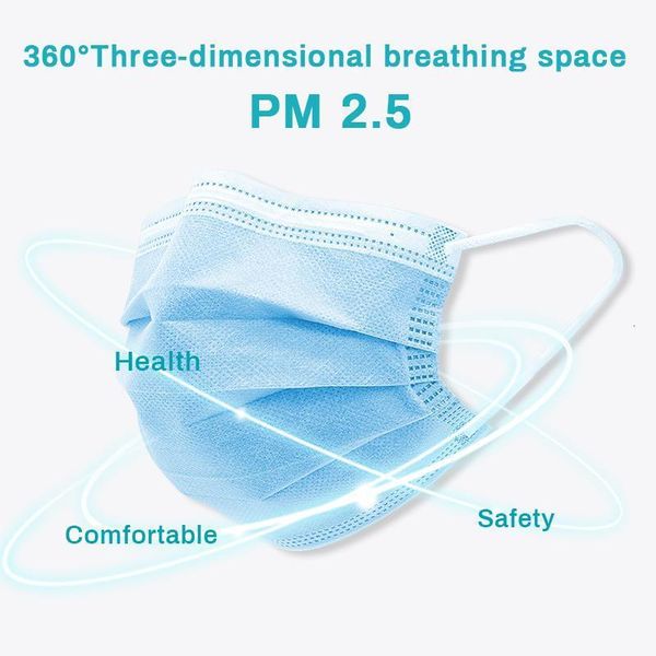 

3 layer face mask disposable blue earloop filter anti dust protective safety mascherine mouth masks elastic for facemask dhl ing
