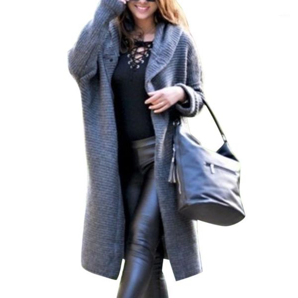 

womens long cardigan solid hooded sweater cardigan sweater comfy fit long sleeve coat solid color for autumn winter knittwear1, Black
