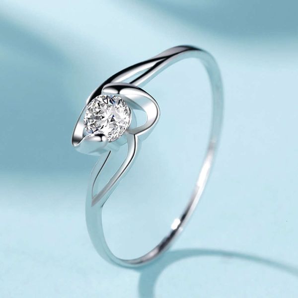 

Luxurys Designers Fashion Jz288 simple Korean ring twisted arm platinum diamond zircon women's ring, Silver
