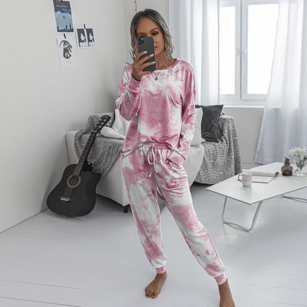

women pijama conjunto mujer femme t-shirts two piece pants set ropa mujer tie dye 2 piece sets womens summer outfit ropa europea, Gray