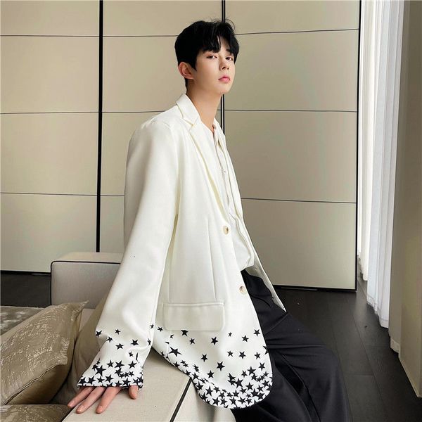 

new men's casual oversize 2021 fashion printed jacket suit male clothing korean streetwear man jackets six6, Black;brown