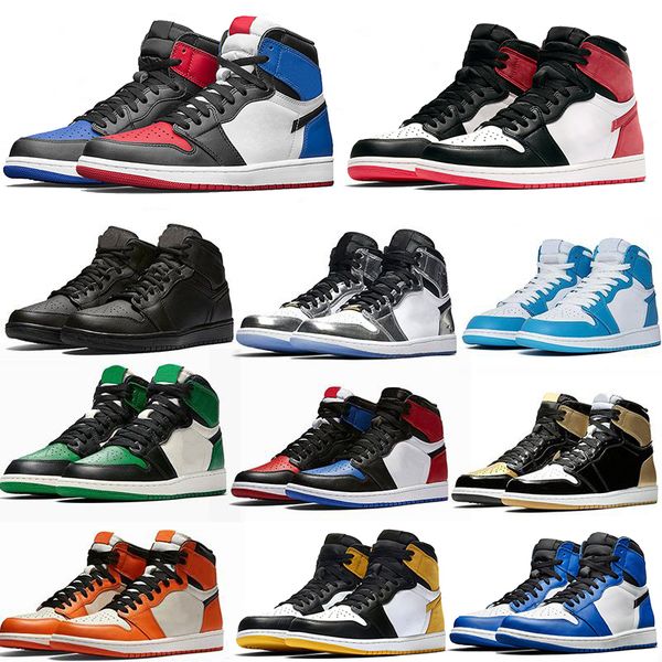 

1 1s basketball shoes high og obsidian unc chicago pine turbo green travis scotts bloodline jumpman men women spor