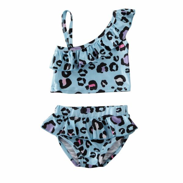 

2020 toddler kids baby girl swimwear bottoms beachwear leopard print swimming set tankini bikini set children outfits 2pcs y200910, White;black