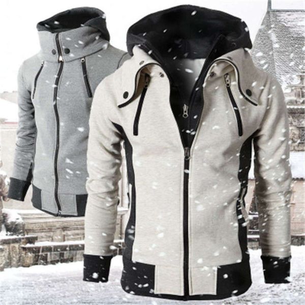 

men's hooded and padded hoodies jacket windbreaker, Gray