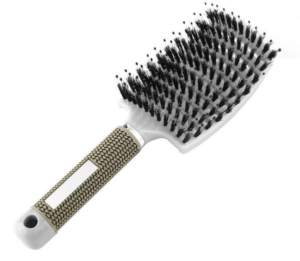 

hairbrush klit brushy haarborstel women detangler hair brush bristle nylon scalp massage tangle teaser hair brush comb sqcuxn, Silver