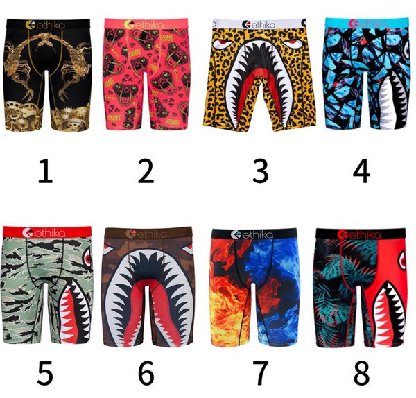 

12 colors ethika men's boxer underwear sports hiphop rock excise underwear skateboard street quick dry p998, White;black