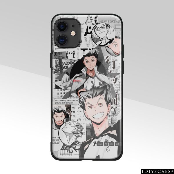 

toru oikawa haikyuu tempered glass tpu soft silicone phone case for iphone 6 6s 7 8 x xr xs 11 12 mini pro max cover shell