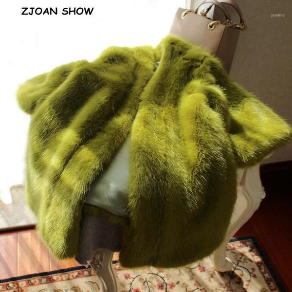 

oversize 2019 winter v neck hairy shaggy faux coat mustard green 3/4 sleeve furry faux fur long women jacket outerwear1, Black