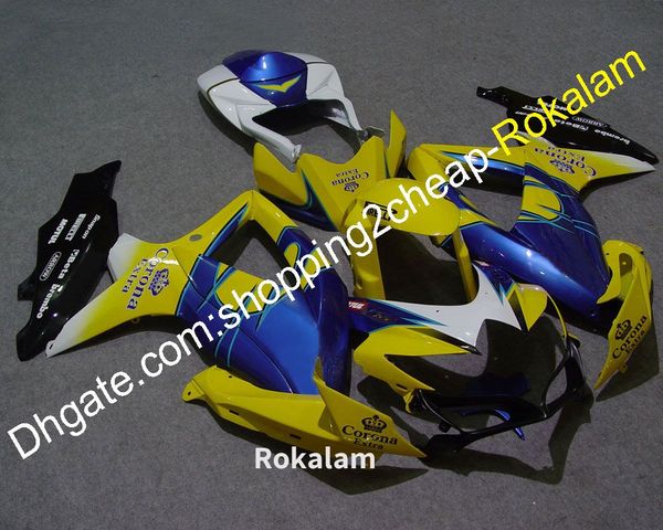 Обтекательство для Suzuki GSXR600 R750 08 09 10 GSXR 600 750 GSXR750 2008 2009 2010 K8 Желтый синий черный мотоцикл (литье под давлением)