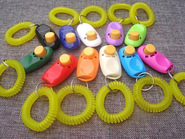 

factorynjj5sound wrist dog trainer with button clicker band aid guide pet click training tool dogs supplies 11 colors 100pcs xh1216