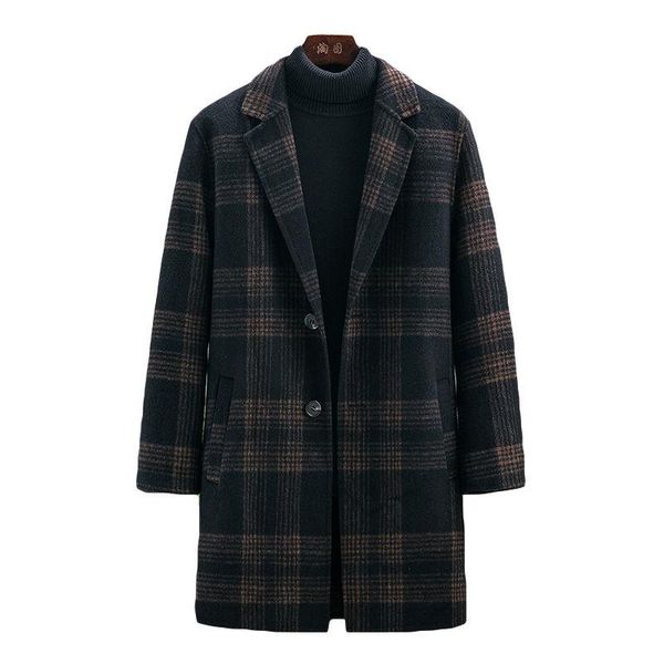

new high end winter double faced men's wool coat men mens overcoat fashion sale, Black