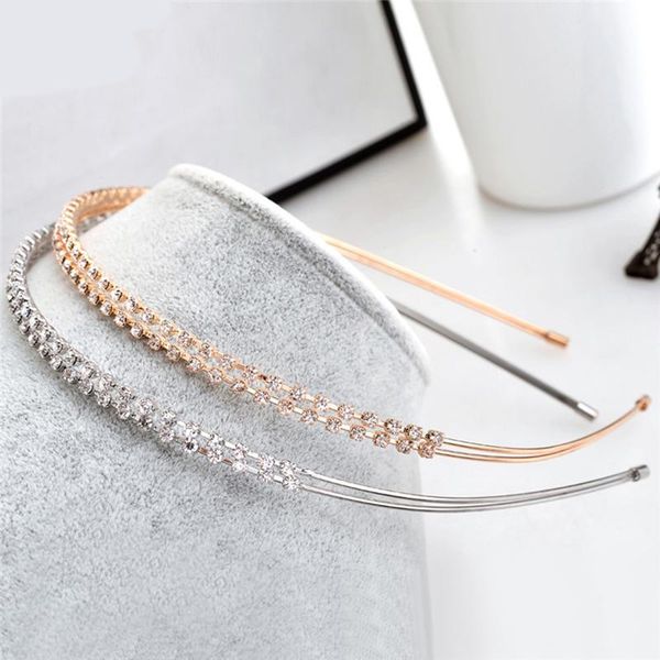 

1pc fashion crystal rhinestone headband gold silver color hairbands women female sweet headpiece hair hoop girl hair accessories q sqclyx